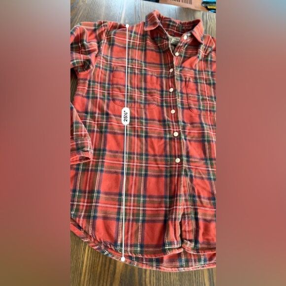 Abercrombie & Fitch long sleeve button down red plaid women’s Small soft cotton - Picture 12 of 14